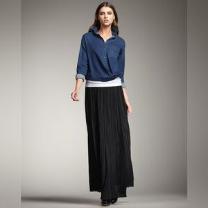Vince Pleated Chiffon Maxi Skirt